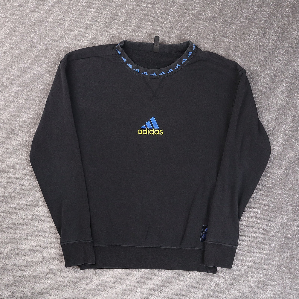 Adidas Manchester United 21/22 Icon Small Black Long Sleeve Pullover Sweatshirt
